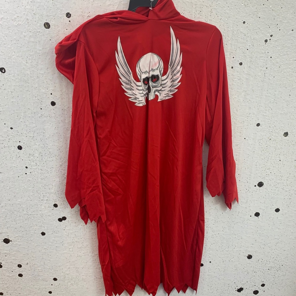 Rubies Red Horror Robe Hooded Costume Winged Skull Graphic Small 620916